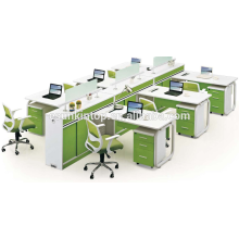 Office furniture supply, office working desk furniture pearl white + parrot green,Office desks furniture design (JO-5006-6)